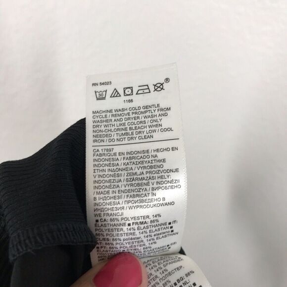 Athleta Women's Brooklyn Ankle Pants Size 18 Black Pull On Ribbed Panel Casual - Picture 10 of 11